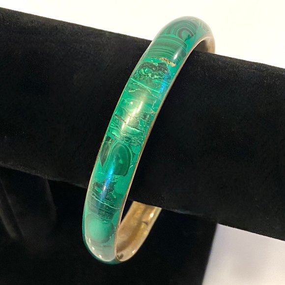 East African Malachite & Brass Bracelet - Picture 1 of 4